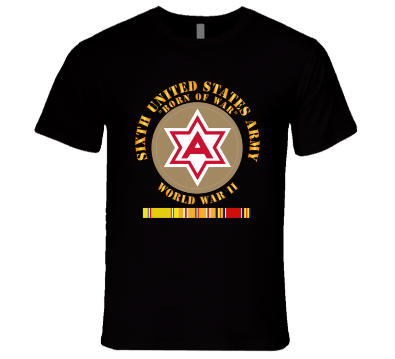 Army - 6th United States Army - Type 1 - WWII w PAC SVC T Shirt