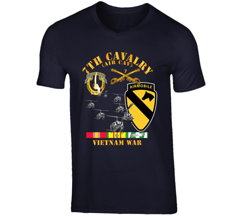 Army - 7th Cavalry (Air Cav) - 1st  Cav Division w SVC T Shirt