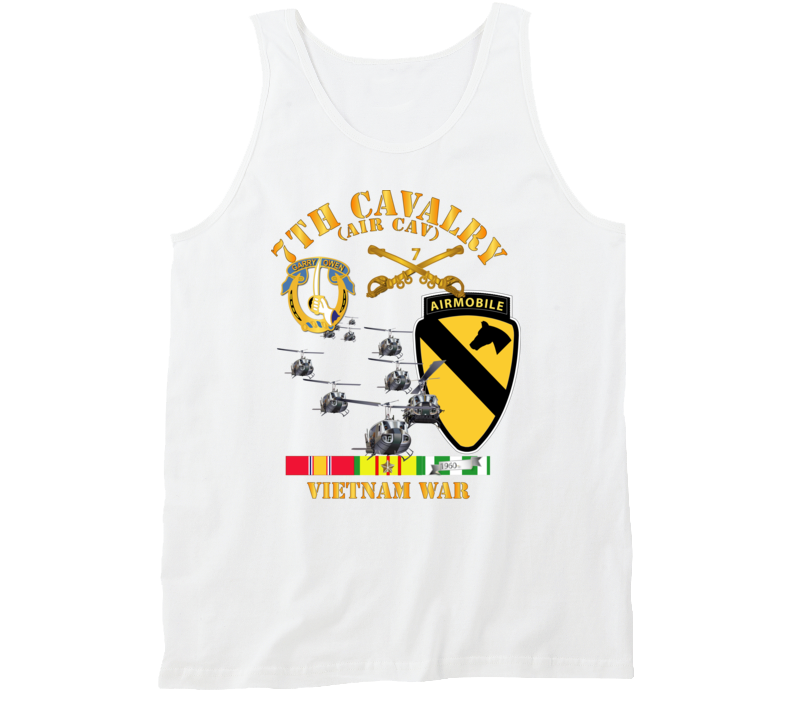 Army - 7th Cavalry (Air Cav) - 1st  Cav Division w SVC Tanktop