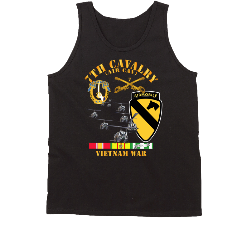 Army - 7th Cavalry (Air Cav) - 1st  Cav Division w SVC Tanktop