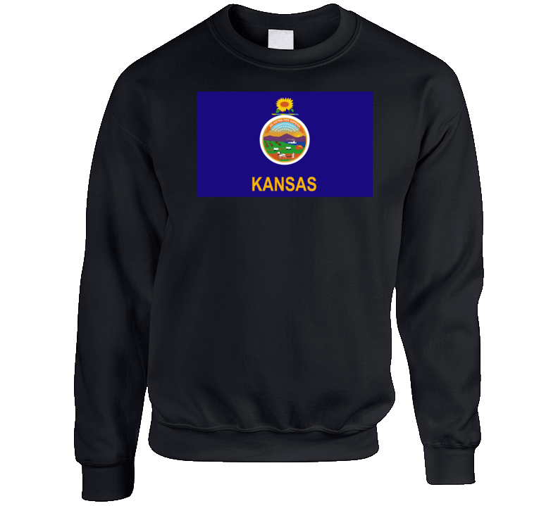 Flag - Kansas Wo Txt Crewneck Sweatshirt