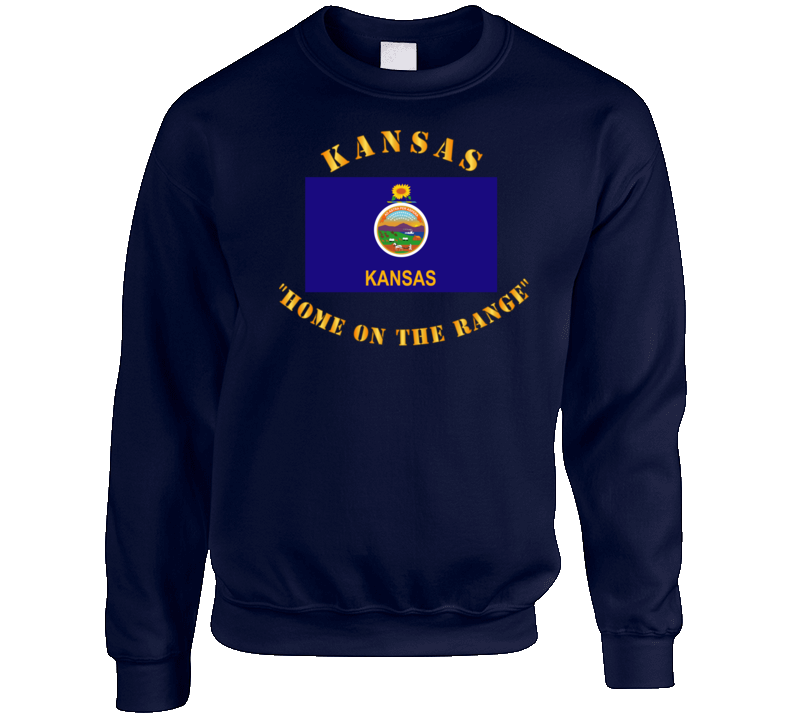 Flag - Kansas - Home On The Range Crewneck Sweatshirt