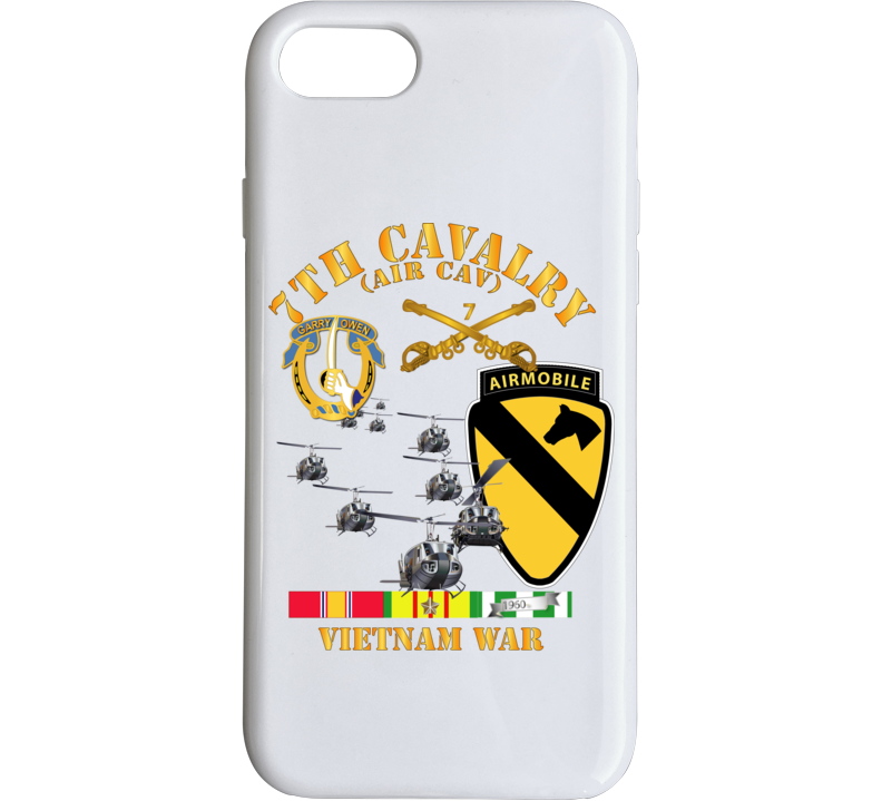 Army - 7th Cavalry (Air Cav) - 1st  Cav Division w SVC Phone Case