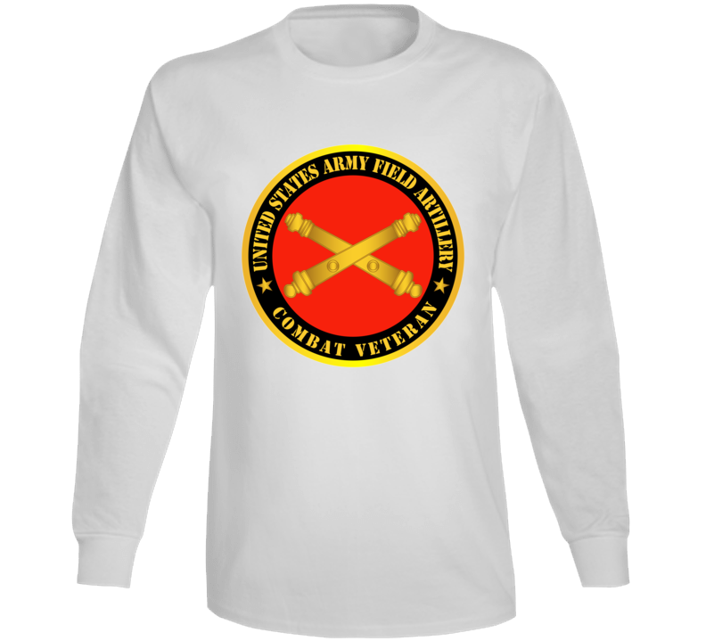 Army - US Army Field Artillery Combat Veteran w Branch Long Sleeve