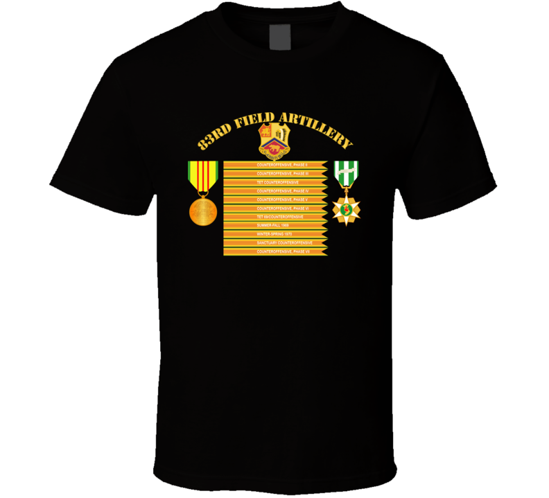 Army - 83rd Artillery - Vietnam Campaign Streamers T Shirt