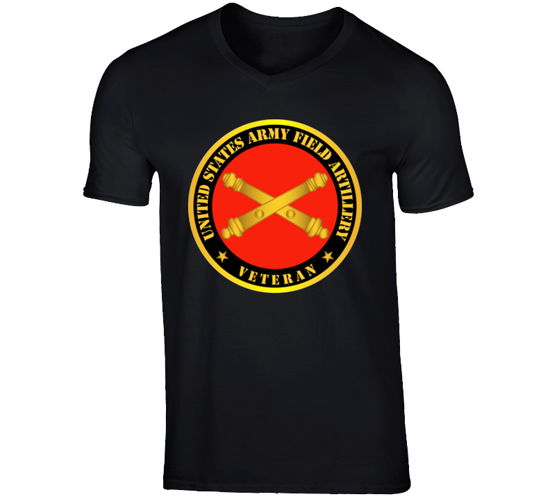 Army - US Army Field Artillery Veteran w Branch T Shirt
