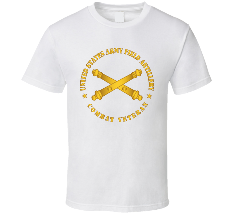 Army - Us Army Field Arty Combat Vet Branch Wo Backgrnd T Shirt