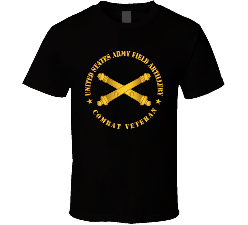 Army - US Army Field Arty Combat Vet Branch wo BackGrnd T Shirt