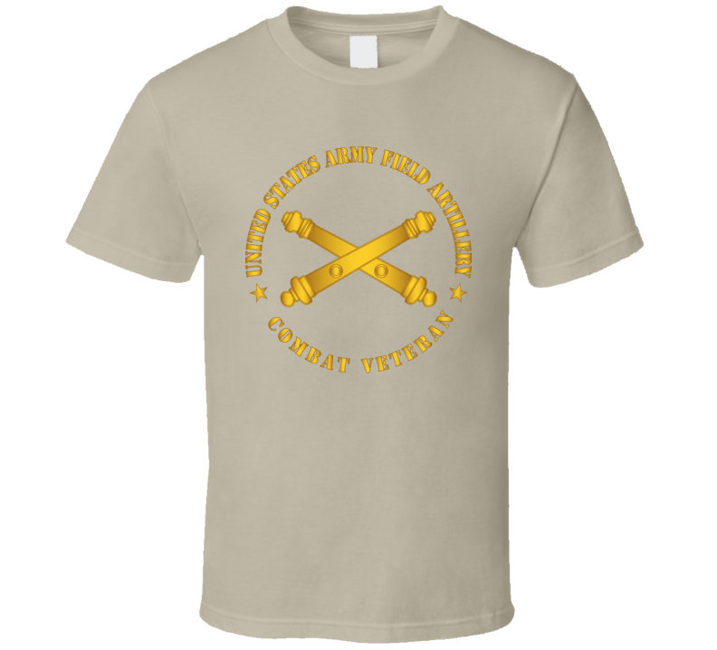 Army - US Army Field Arty Combat Vet Branch wo BackGrnd T Shirt