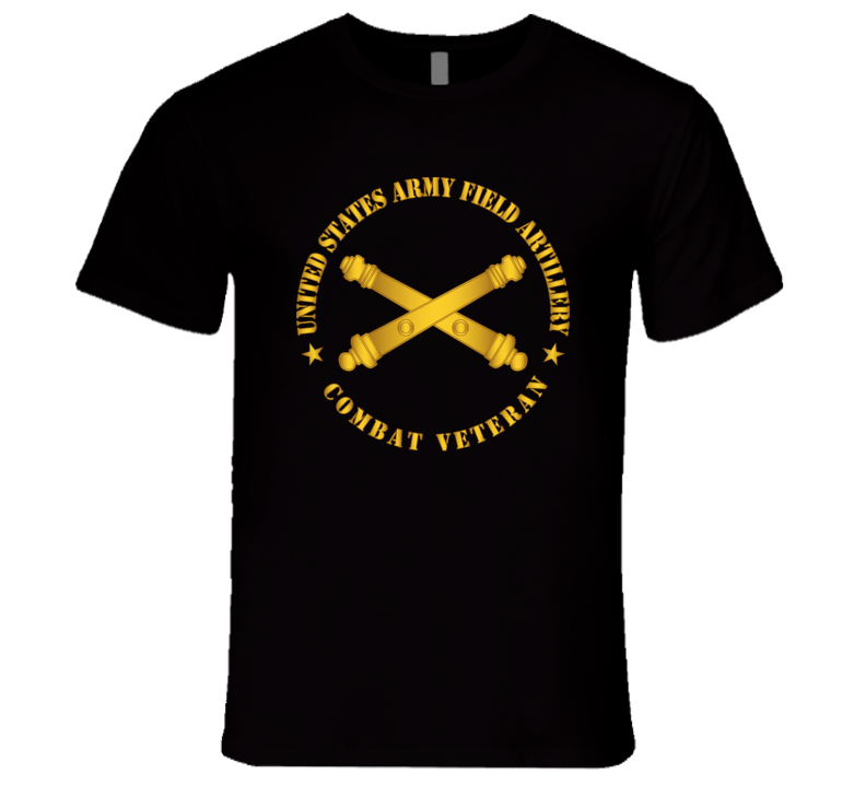 Army - US Army Field Arty Combat Vet Branch wo BackGrnd T Shirt