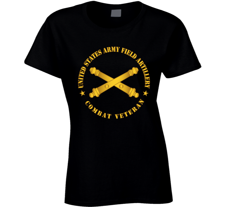 Army - US Army Field Arty Combat Vet Branch wo BackGrnd T Shirt