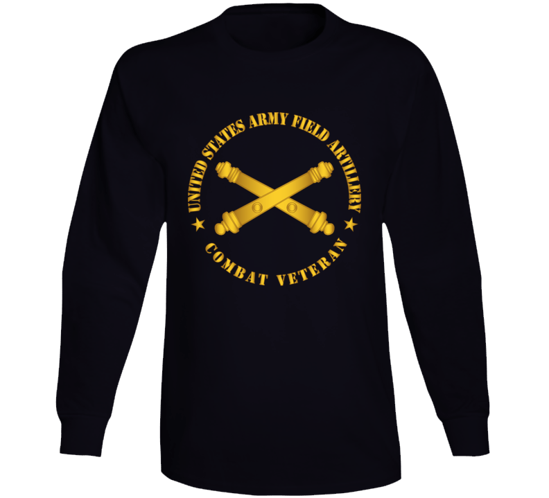 Army - US Army Field Arty Combat Vet Branch wo BackGrnd Long Sleeve