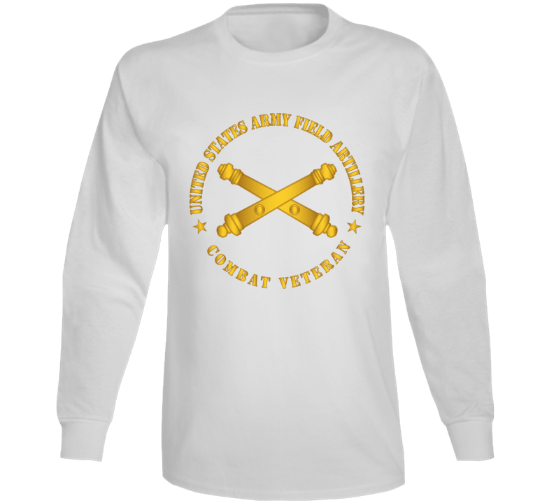 Army - US Army Field Arty Combat Vet Branch wo BackGrnd Long Sleeve