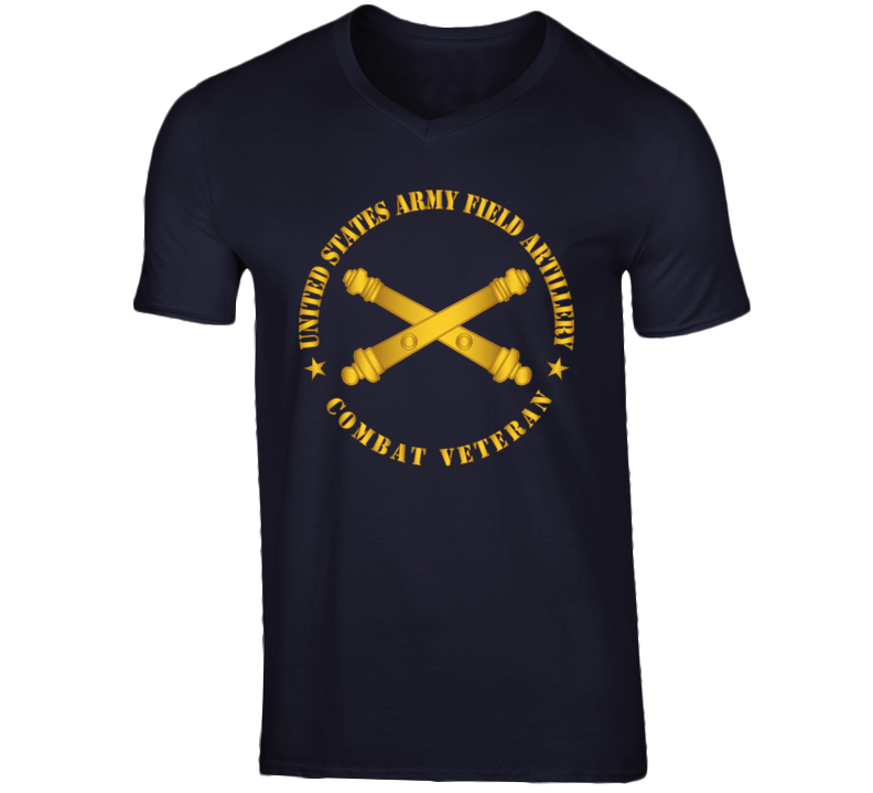 Army - US Army Field Arty Combat Vet Branch wo BackGrnd T Shirt