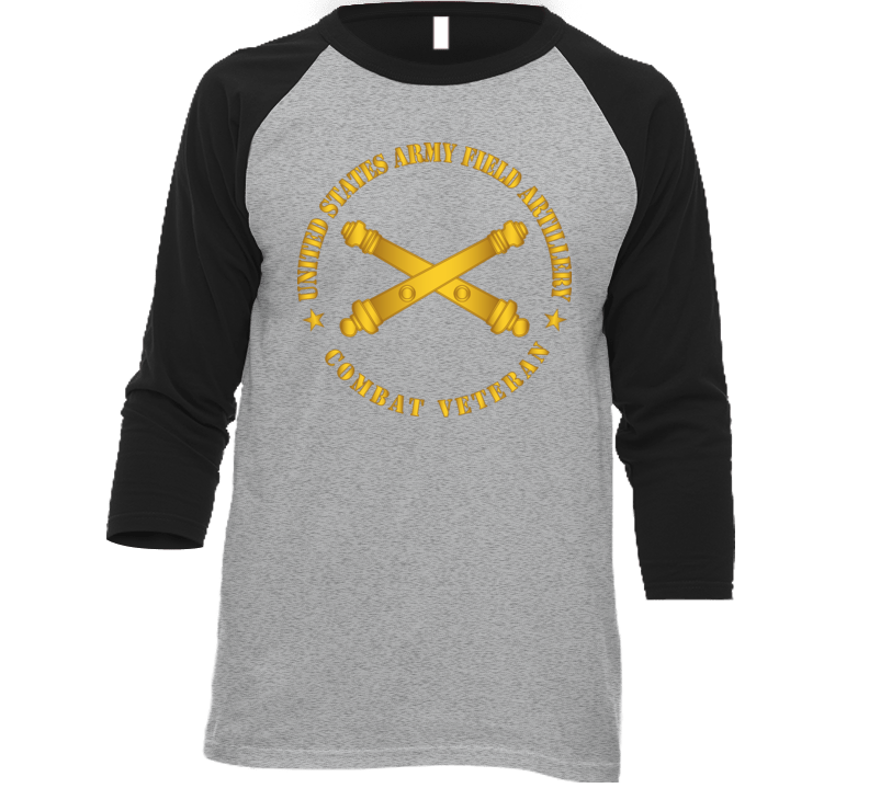 Army - US Army Field Arty Combat Vet Branch wo BackGrnd T Shirt