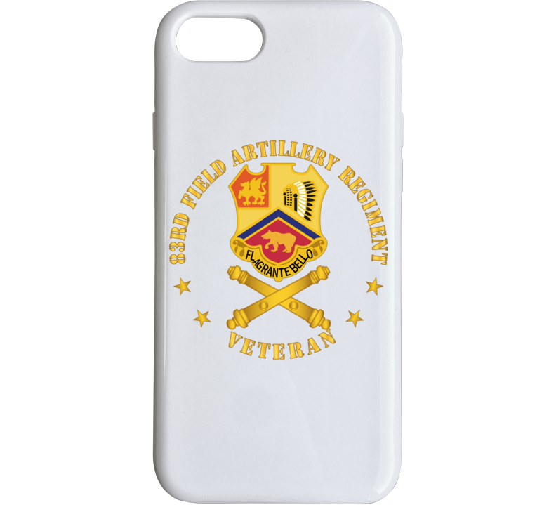 Army - 83rd Field Arty Regiment Vet w Branch wo Backgrnd Phone Case