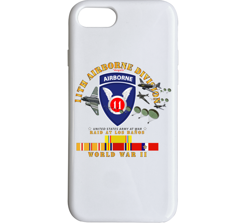Army - 11th Airborne Division - Raid At Los BaÃ±os W Jumpers - Wwii W Pac Svc Phone Case