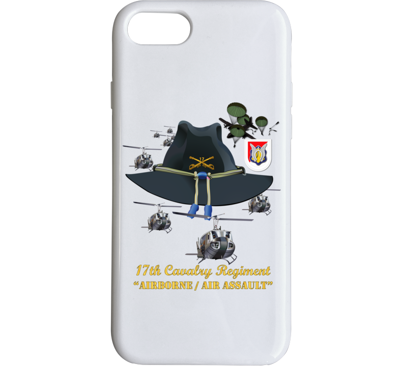 Army - 17th Cavalry Hat - Abn - Air Assault  w Br w Flash  w Slicks Phone Case