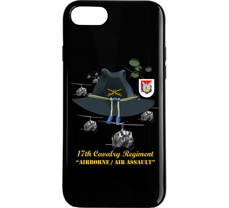 Army - 17th Cavalry Hat - Abn - Air Assault  w Br w Flash  w Slicks Phone Case