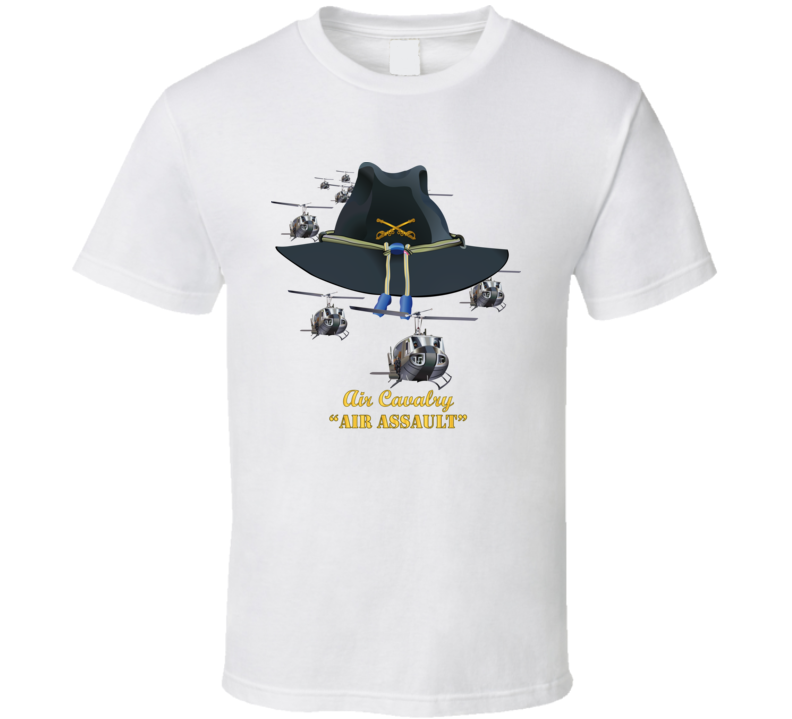 Army - Cavalry Hat - Air Assault  w Branch w Slicks T Shirt