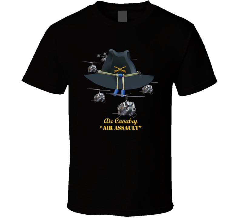Army - Cavalry Hat - Air Assault  W Branch W Slicks T Shirt