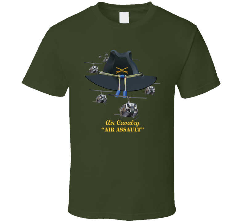 Army - Cavalry Hat - Air Assault  W Branch W Slicks T Shirt