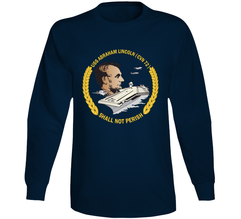 Navy - Uss Abraham Lincoln (cvn-72) Wo Backgrd Long Sleeve