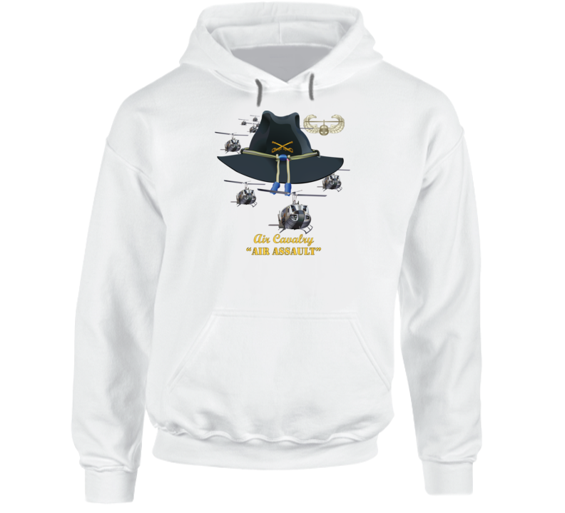 Army - Cavalry Hat - Air Assault  w Br w AA Badge  w Slicks Hoodie