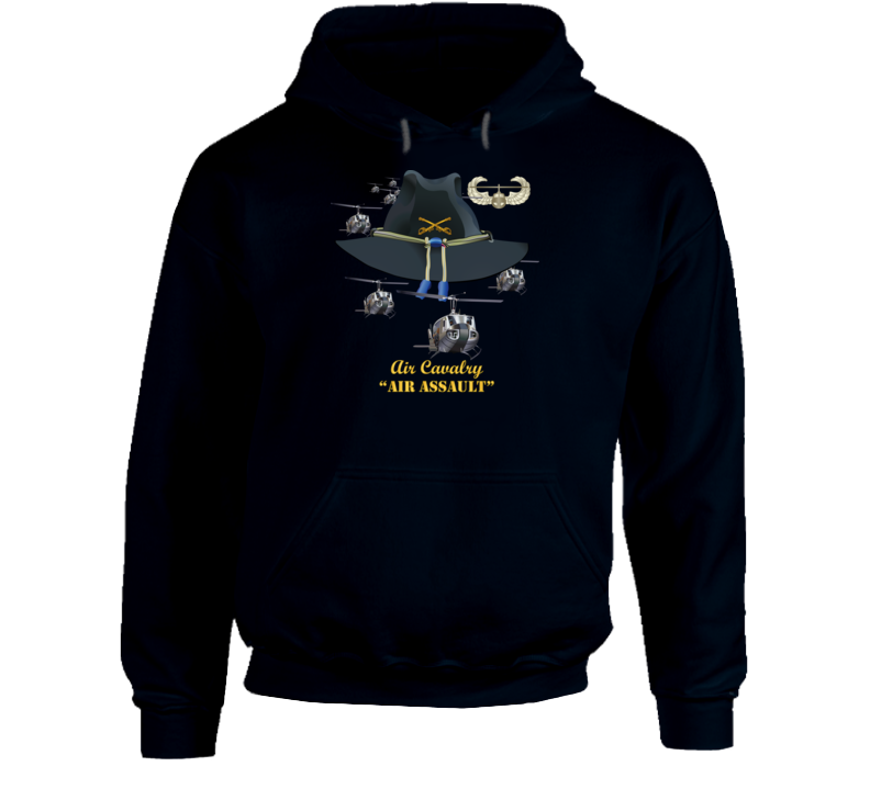 Army - Cavalry Hat - Air Assault  w Br w AA Badge  w Slicks Hoodie