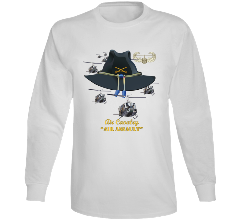 Army - Cavalry Hat - Air Assault  w Br w AA Badge  w Slicks Long Sleeve