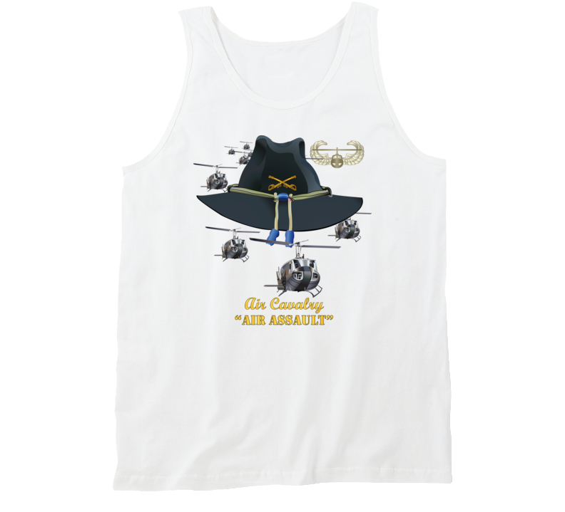 Army - Cavalry Hat - Air Assault  w Br w AA Badge  w Slicks Tanktop