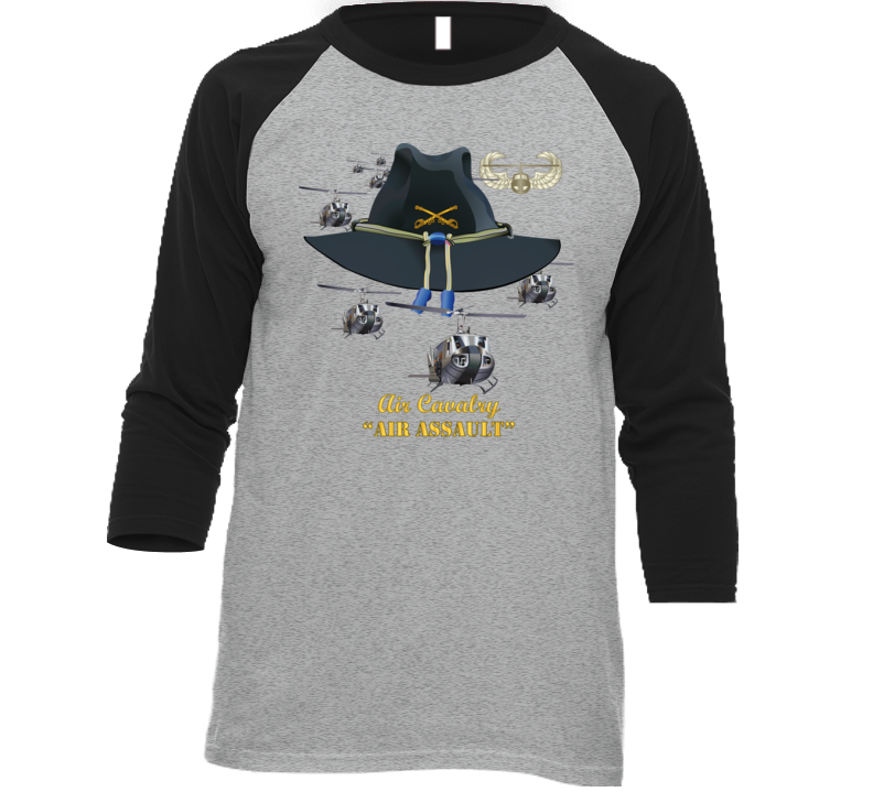 Army - Cavalry Hat - Air Assault  w Br w AA Badge  w Slicks T Shirt