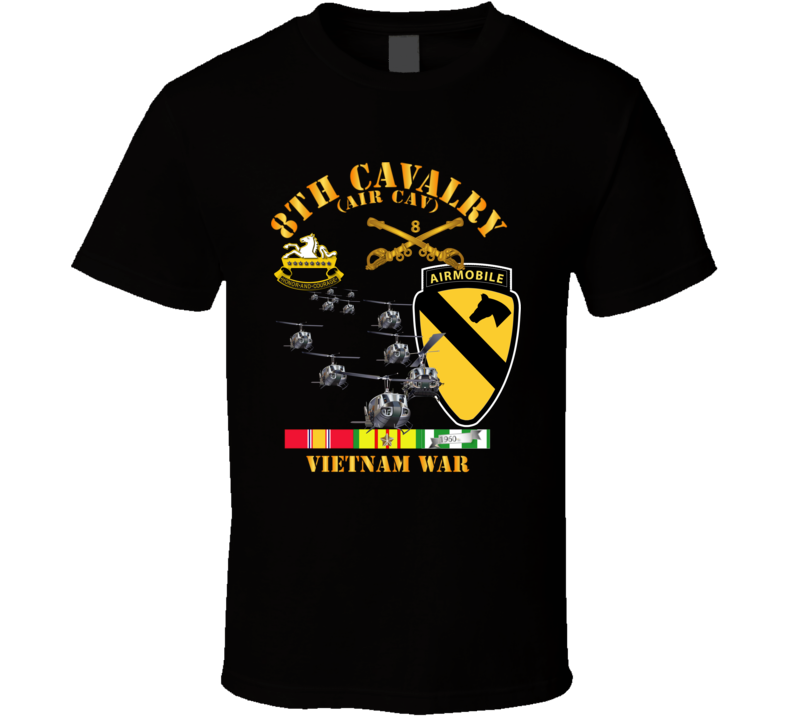 Army - 8th Cavalry (Air Cav) - 1st  Cav Division w SVC T Shirt