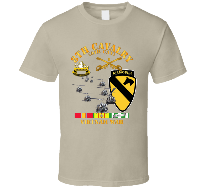 Army - 8th Cavalry (Air Cav) - 1st  Cav Division w SVC T Shirt