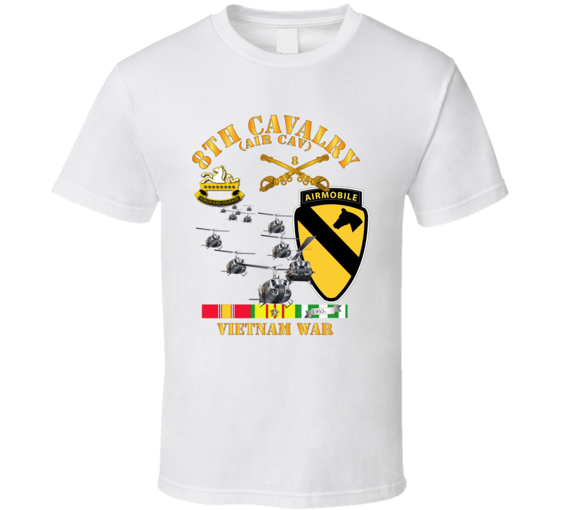 Army - 8th Cavalry (Air Cav) - 1st  Cav Division w SVC T Shirt