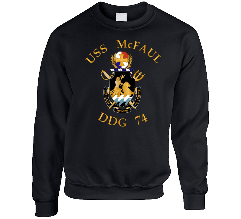 Navy - Uss Mcfaul (ddg-74) Wo Backgrd Crewneck Sweatshirt