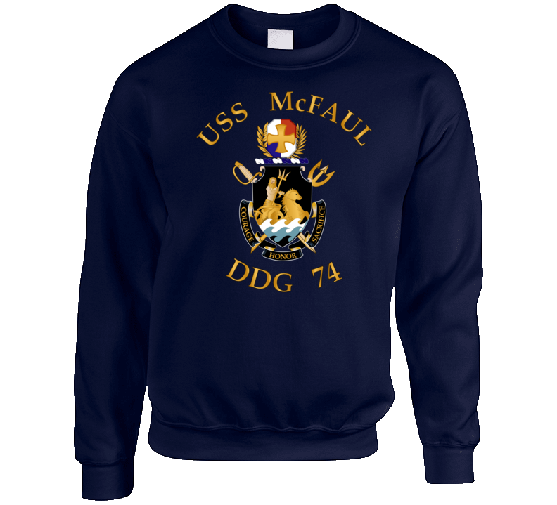 Navy - Uss Mcfaul (ddg-74) Wo Backgrd Crewneck Sweatshirt