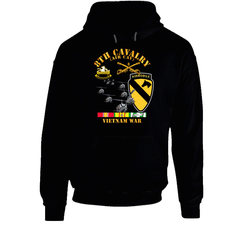 Army - 8th Cavalry (Air Cav) - 1st  Cav Division w SVC Hoodie