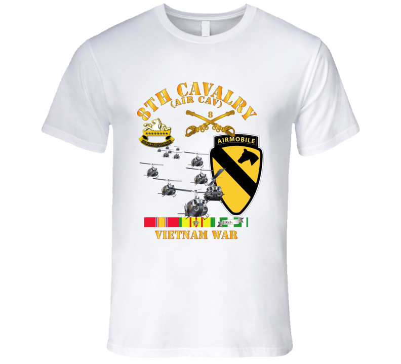 Army - 8th Cavalry (Air Cav) - 1st  Cav Division w SVC T Shirt