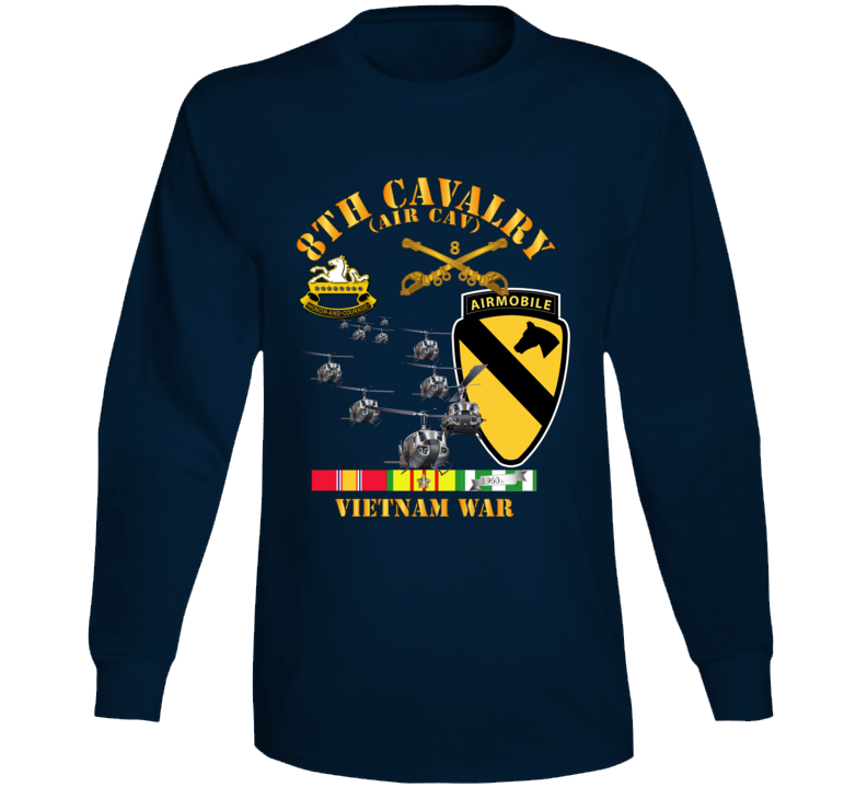Army - 8th Cavalry (Air Cav) - 1st  Cav Division w SVC Long Sleeve