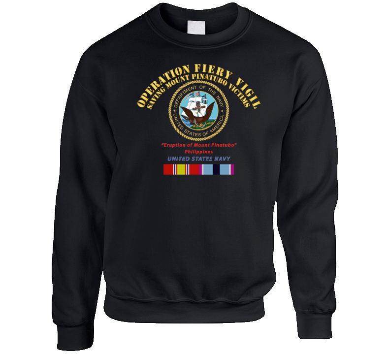 Navy - Operation Firey Vigil - Us Navy W Svc Crewneck Sweatshirt