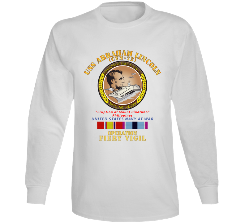 Navy - Uss Abraham Lincoln - Operation Firey Vigil W Svc Long Sleeve
