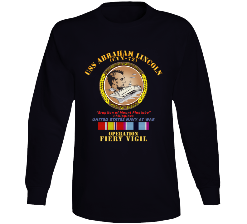Navy - Uss Abraham Lincoln - Operation Firey Vigil W Svc Long Sleeve