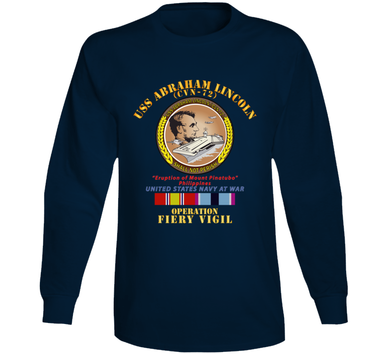 Navy - Uss Abraham Lincoln - Operation Firey Vigil W Svc Long Sleeve