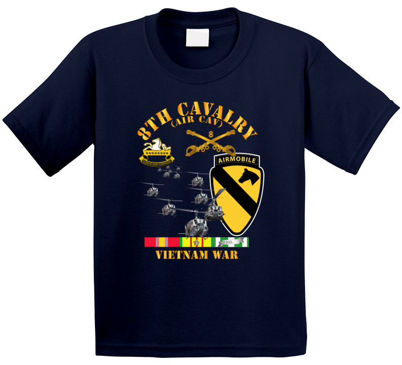 Army - 8th Cavalry (Air Cav) - 1st  Cav Division w SVC T Shirt