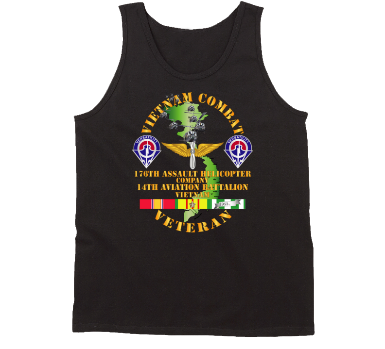 Army - Vietnam Combat Veteran - 176th AHC w 14th Avn Bn - 1 Tanktop