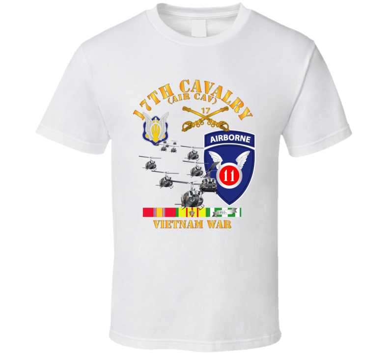 Army - 17th Cavalry (Air CAv) - 11th Airborne Division w SVC T Shirt