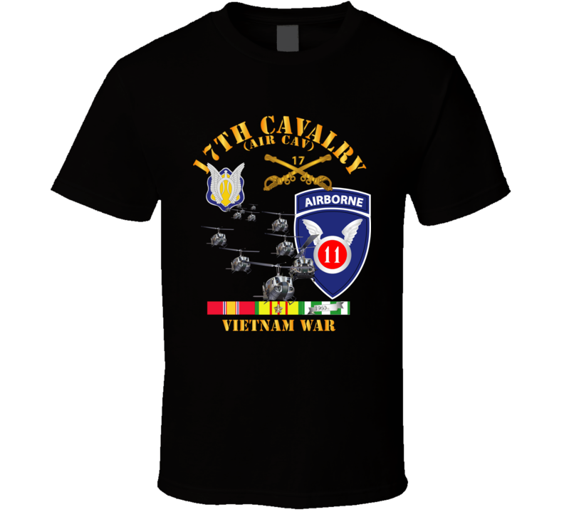Army - 17th Cavalry (Air CAv) - 11th Airborne Division w SVC T Shirt