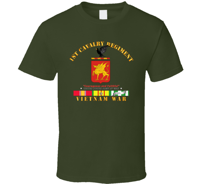 Army - 1st Cavalry Regiment - Coa -vietnam Vn Svc T Shirt