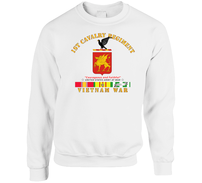 Army - 1st Cavalry Regiment - Coa -vietnam Vn Svc Crewneck Sweatshirt
